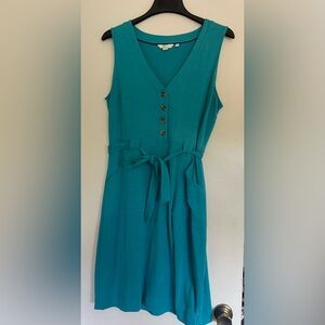 Boden Teal Knit Cotton Tank Dress. US12L